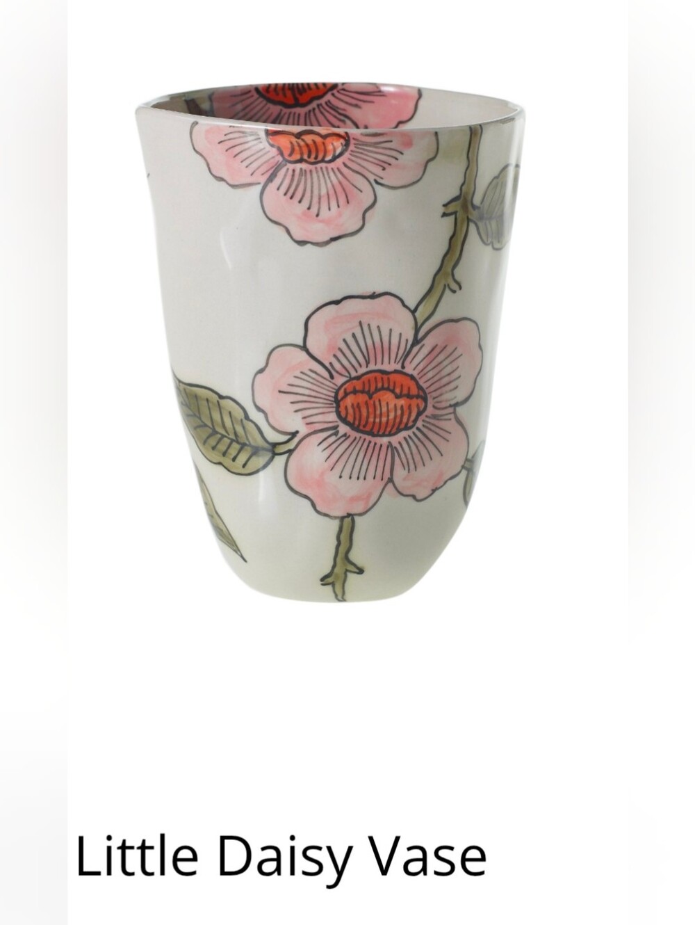Little Daisy Ceramic Vase/Planter - Pink Flower Design